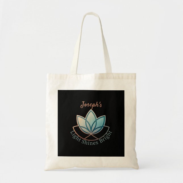Custom Name Lotus Tote Bag - [NAME] Shines Bright (Front)