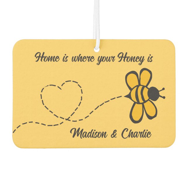Custom Name Love Bee Air Freshener (Front)