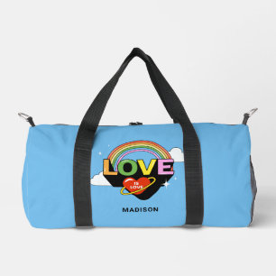 Custom Name "Love Is Love" Duffle Bag