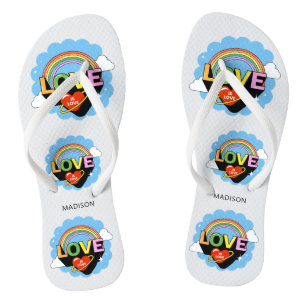 Custom Name "Love Is Love" Flip Flops