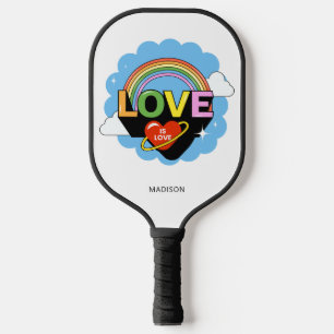 Custom Name "Love Is Love" Pickleball Paddle