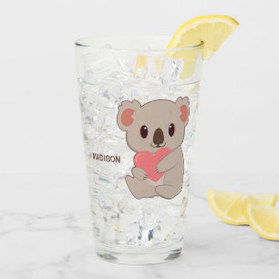   Custom Name Love Koala Glass