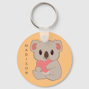 Custom Name Love Koala Keychain