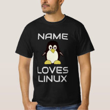 Custom Name loves Linux  T-Shirt