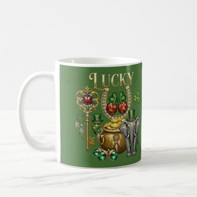 Custom name lucky charms  coffee mug (Left)