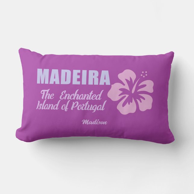 Custom Name Madeira Lumbar Pillow (Front)