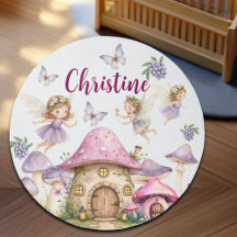 Custom Name Magic Fairies Pink Mushrooms