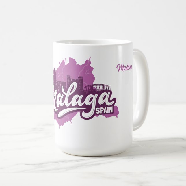 Custom Name Malaga Spain Coffee Mug (Front Right)