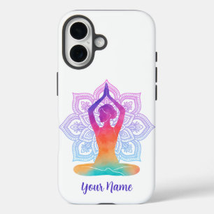 Custom Name Mandala Yoga iPhone Case