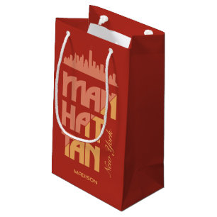 Custom Name Manhattan New York Small Gift Bag