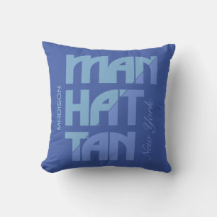 Custom Name Manhattan New York Throw Pillow