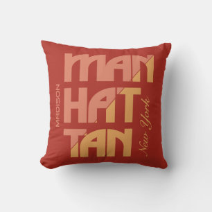 Custom Name Manhattan New York Throw Pillow