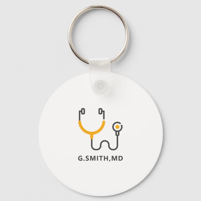 Custom Name | Medical Stethoscope | Doctor Nurse Keychain (Front)