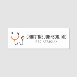 Custom Name Medical Stethoscope Doctor Nurse Tag