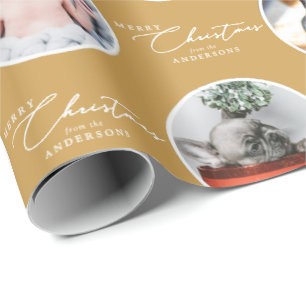 Custom Name Merry Christmas Script 28 Photo Wrapping Paper