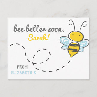 *Custom name message recipient* bee better soon! Postcard