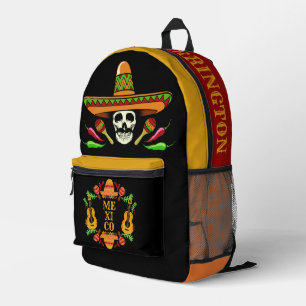 Custom Name Mexico Printed Backpack