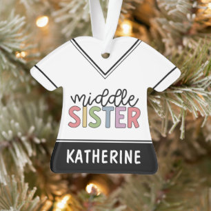 Custom Name Middle Sister Cute Personalized Ornament