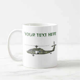 Custom Name Military Camouflage Helicopter Coffee Mug
