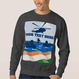 Custom Name Military Helicopter Rescue Patriotic  Sweatshirt