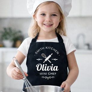 Custom Name Mini Chef Kids Apron with Kitchen Name