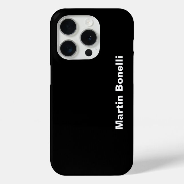 Custom Name Minimalist Modern Black White Case-Mate iPhone Case (Back)