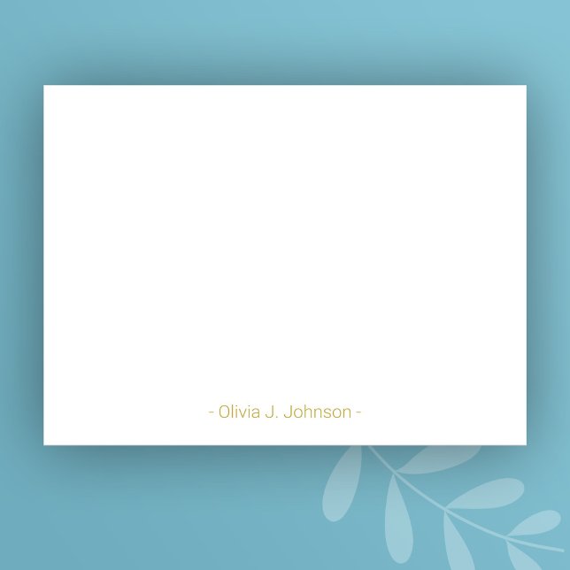 Custom Name Minimalist White Flat Note Card (Creator Uploaded)