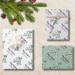 Custom Name Mistletoe Christmas Wrapping Paper Sheet<br><div class="desc">This stylish Christmas Wrapping Paper is decorated with watercolor mistletoe leaves and berries.
Easily customizable.
As we create our artwork you won't find this exact image from other designers.
Original Watercolor © Michele Davies.</div>
