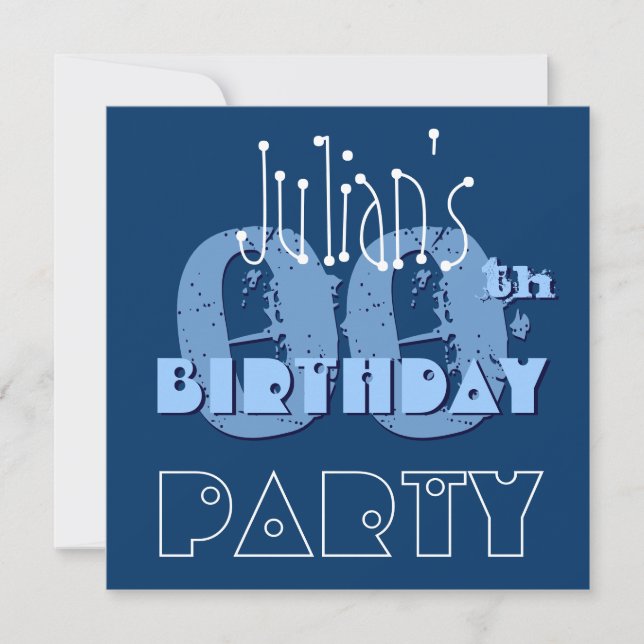 Custom Name Modern 00th Birthday Blue Template (Front)