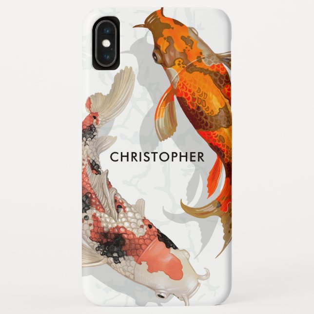 Custom Name  | Modern Japanese Koi Fish Case-Mate iPhone Case (Back)