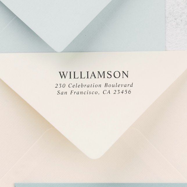 Custom Name Modern Personalized Return Address Self-inking Stamp (Stamp Mock-up)
