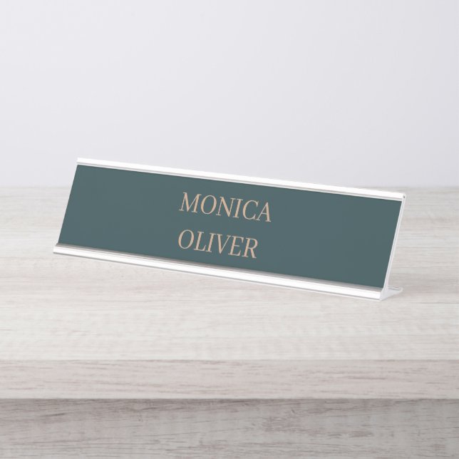 Custom name modern professional minimalist desk name plate (Front)