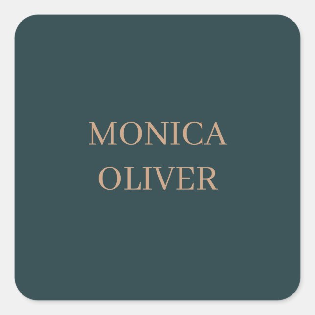 Custom name modern professional minimalist square sticker (Front)