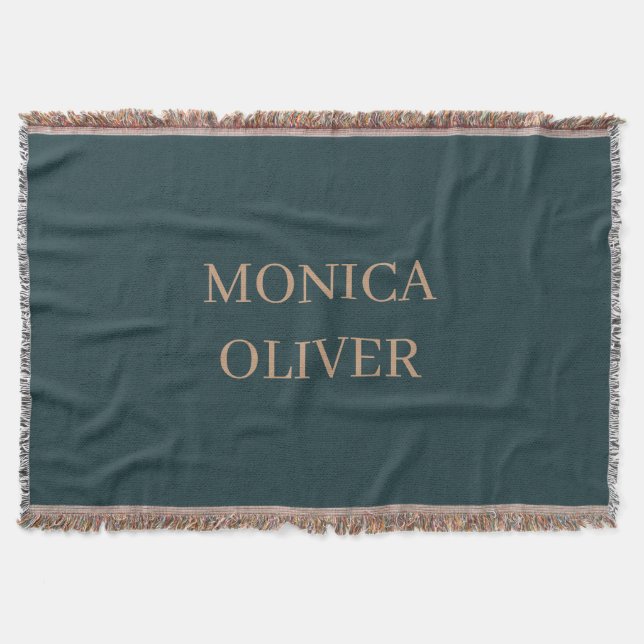 Custom name modern professional minimalist throw blanket (Front)
