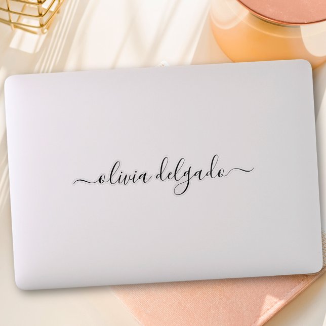 Custom Name Modern Script Calligraphy Cute Laptop (Creator Uploaded)