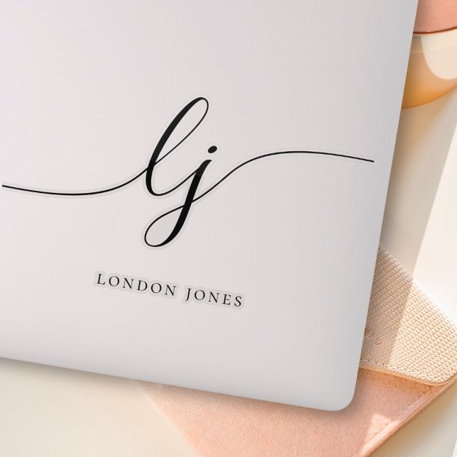 Custom Name Modern Script Initials Laptop (Creator Uploaded)