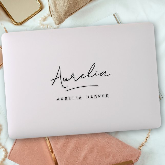 Custom Name Modern Script Signature Logo Laptop (Creator Uploaded)