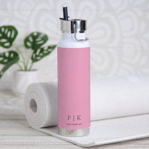Custom Name Monogram 25oz Pink Water Bottle