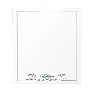 Custom Name & Monogram 5.5" x 6" Notepad – 40 Page