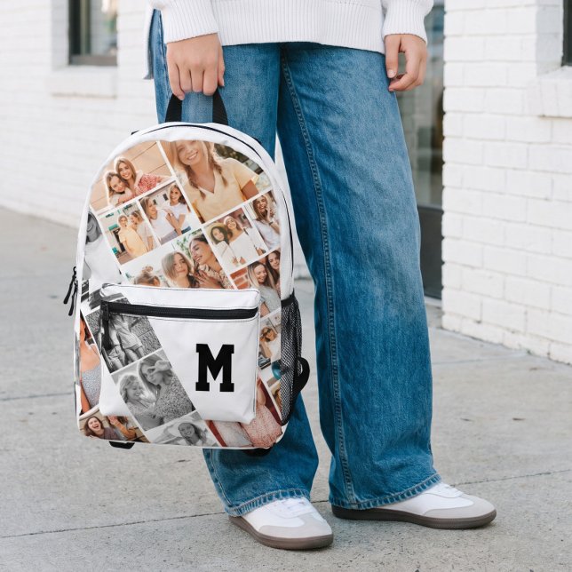 Custom Name Monogram Best Friends Photo Collage Printed Backpack (Custom Name Monogram Best Friends Photo Collage Printed Backpack)