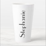 Custom Name Monogram Black White Gift Party Favour Latte Mug<br><div class="desc">Designed with text template for monogram name and elegant two tone background in black and white,  this makes a beautiful personalized favour or gift for special occasions like weddings,  bridal shower,  birthdays,  anniversary,  holidays etc. You may change the background colour as you wish.</div>