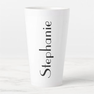 Custom Name Monogram Black White Gift Party Favour Latte Mug