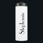 Custom Name Monogram Black White Gift Party Favour Thermal Tumbler<br><div class="desc">Designed with text template for monogram name and elegant two tone background in black and white,  this makes a beautiful personalized favour or gift for special occasions like weddings,  bridal shower,  birthdays,  anniversary,  holidays etc. You may change the background colour as you wish.</div>