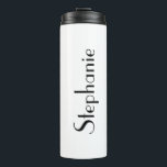 Custom Name Monogram Black White Gift Party Favour Thermal Tumbler<br><div class="desc">Designed with text template for monogram name and elegant two tone background in black and white,  this makes a beautiful personalized favour or gift for special occasions like weddings,  bridal shower,  birthdays,  anniversary,  holidays etc. You may change the background colour as you wish.</div>