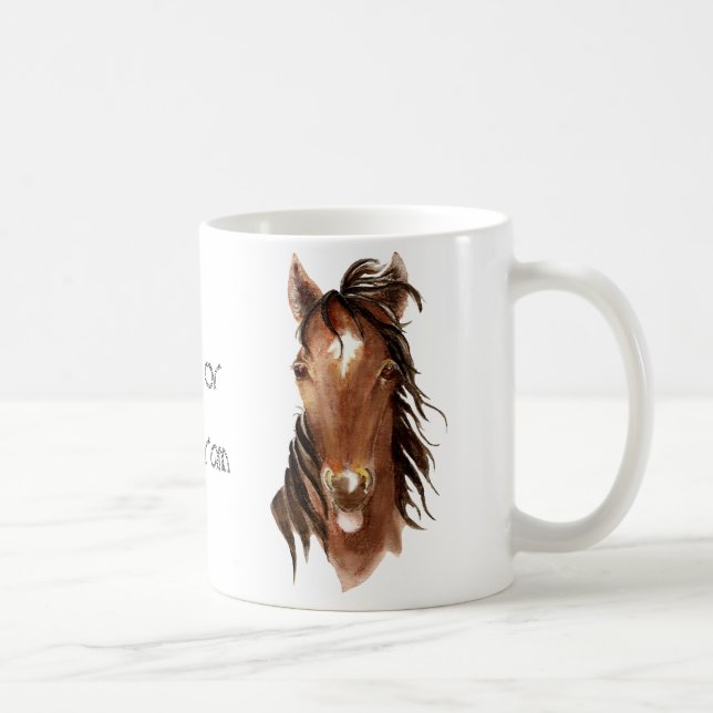 Custom Name Monogram Horse with Attitude Coffee Mug (Right)