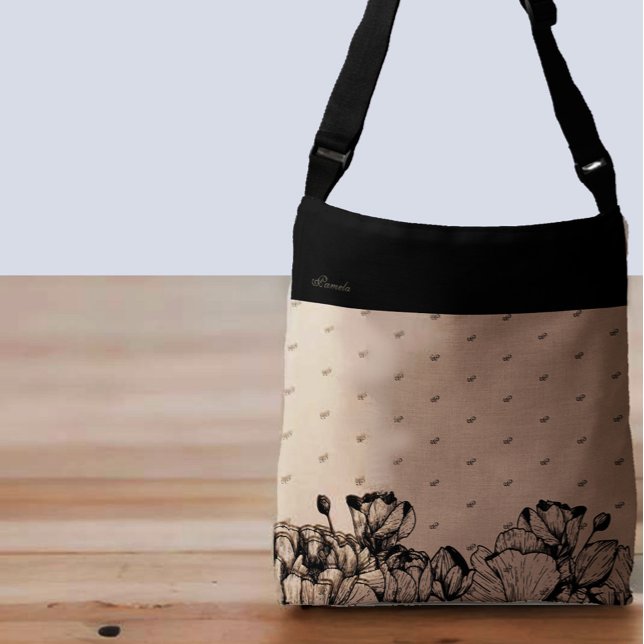 Custom Name & Monogram Pattern  Crossbody Bag (Creator Uploaded)