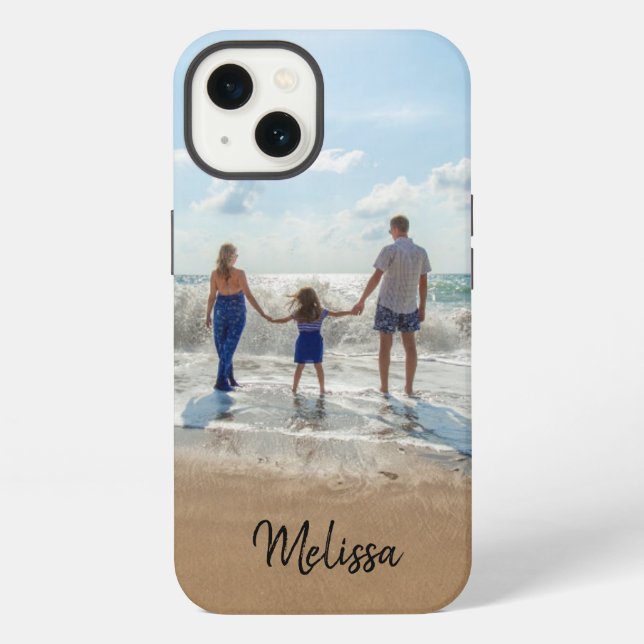 Custom Name Monogram Photo iPhone Case (Back)