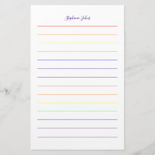 Custom Name Monogram Rainbow Colours Colourful  Stationery