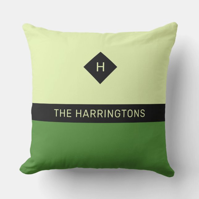 Custom name & monogram throw pillow (Front)
