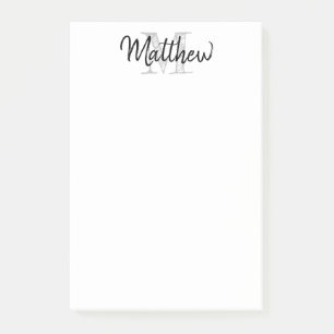 Custom name monogram vintage typography large post-it notes
